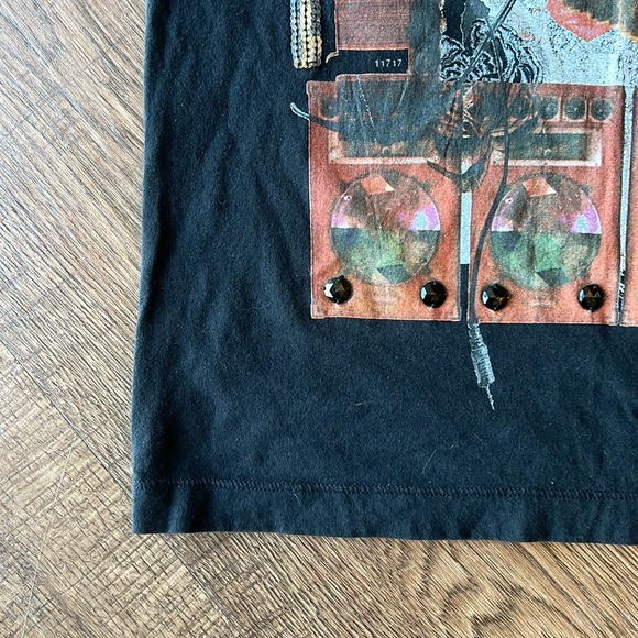 Diesel Jeweled T Shirt Black/Red Sz L - Picture 2 of 4